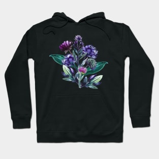 Midsummer flowers bouquet, handmade watercolor Hoodie